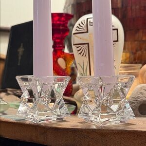 Vintage Crystal Candle Holders